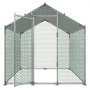 VEVOR Grande Pollaio in Metallo 2 x 2 x 2 m Impermeabile per Allevamenti, Recinto con Tetto a Guglia Copertura e Serratura di Sicurezza, per Anatre e Conigli Uso Esterno Fattorie Cortile Giardino