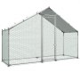 VEVOR Pollaio in Metallo di Grandi Dimensioni 3 x 1 x 2 m, Recinto per Polli con Copertura Impermeabile e Struttura Robusta, Gabbia per Pollame con Tetto a Guglia, Recinto per Anatre, Conigli