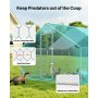 VEVOR Pollaio in Metallo di Grandi Dimensioni 3 x 3 x 2 m, Recinto per Polli con Copertura Impermeabile e Struttura Robusta, Gabbia per Pollame con Tetto a Guglia, Recinto per Anatre, Conigli