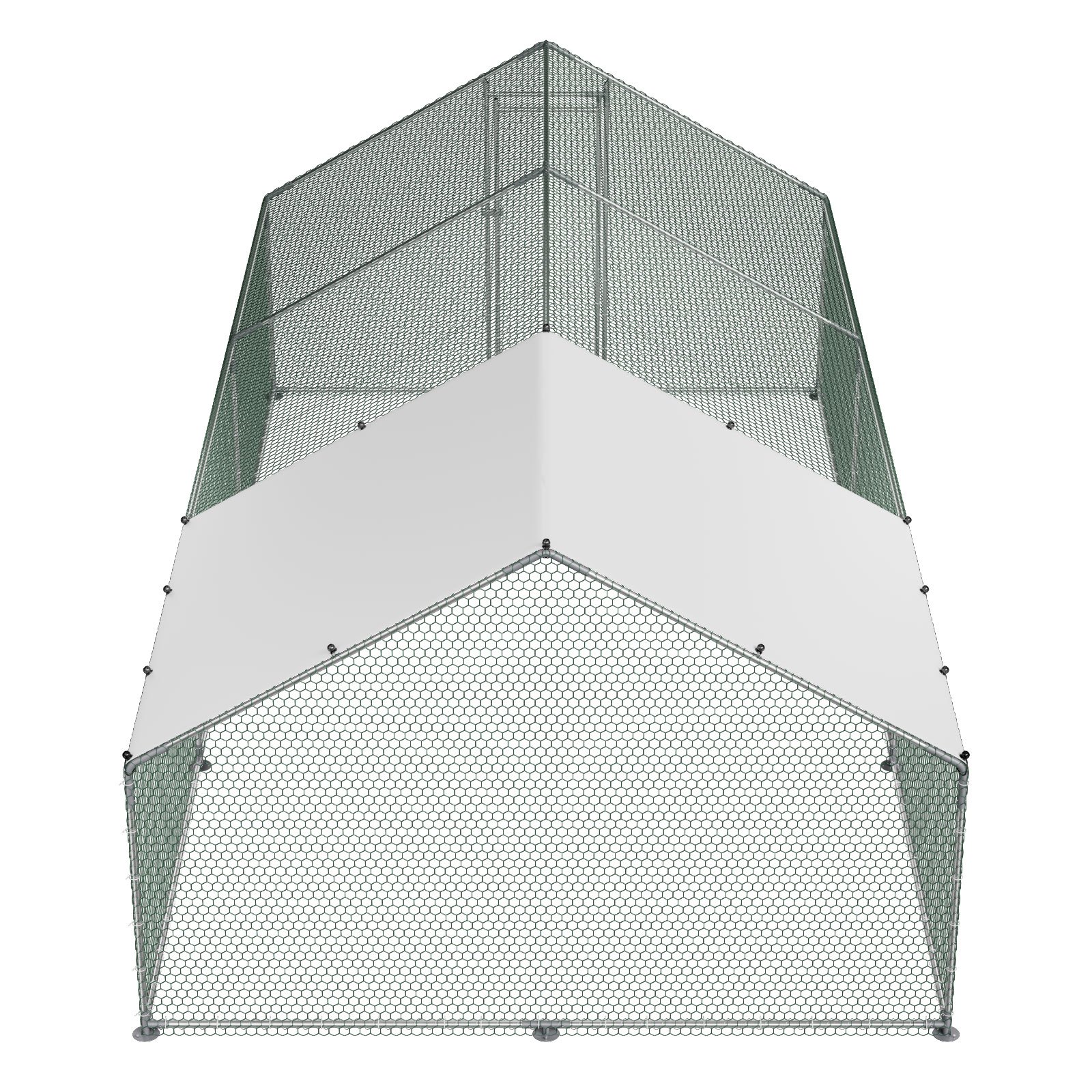 VEVOR Pollaio in Metallo 3 x 6 x 2 m Recinto Pollaio con Copertura con Tetto a Guglia Serratura di Sicurezza, Gabbia per Conigli Anatre all'Aperto Pollame per Cortile, Fattoria, Cortile