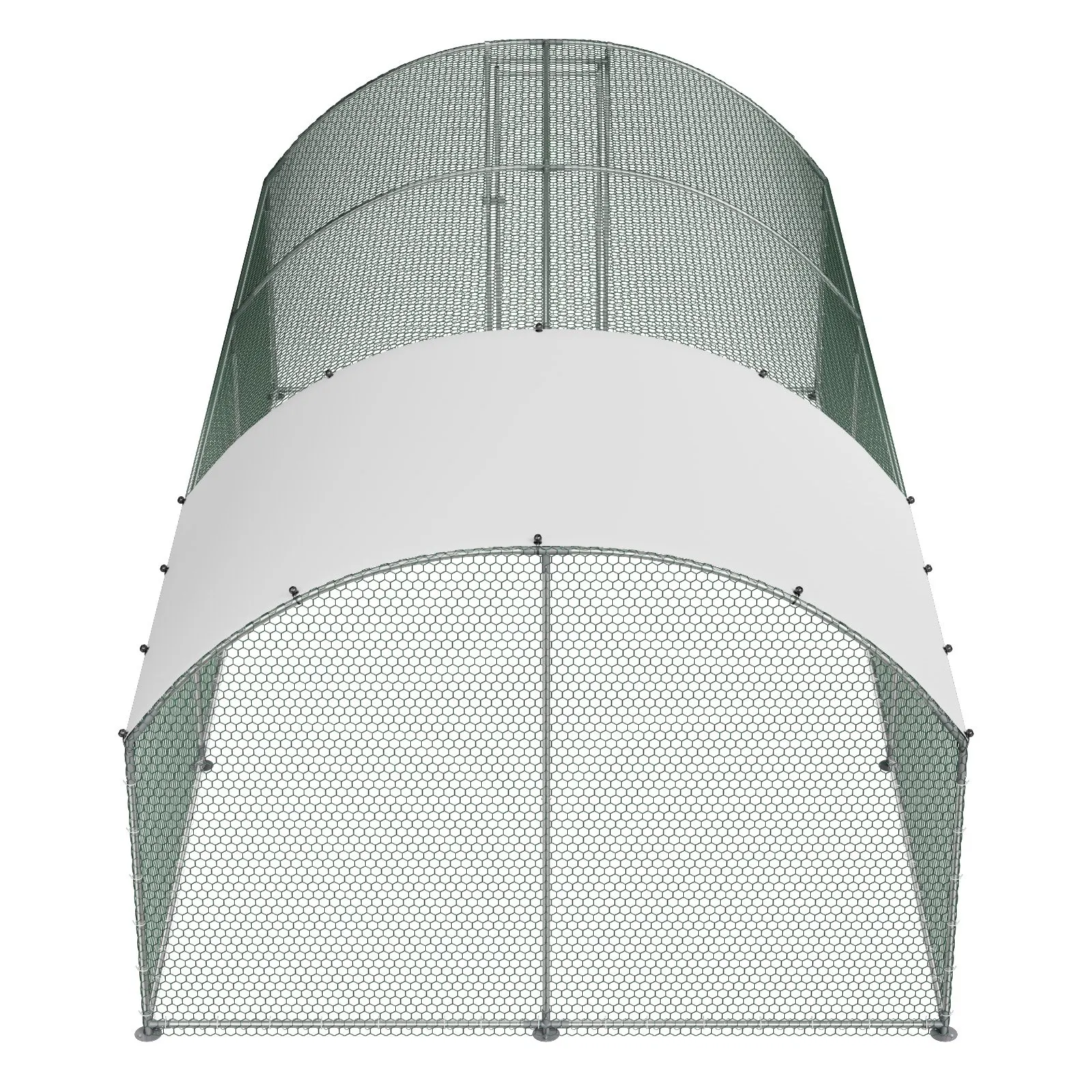 VEVOR Grande Pollaio in Metallo 3 x 6 x 2 m da Esterno, Recinto Polli con Copertura Impermeabile, Tetto a Cupola, con Serratura, per Fattoria Anatre Quaglie Conigli Galline Pollame uso Commerciale