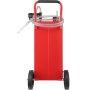 VEVOR Contenitore per Carburante 30 Galloni, 113,6L/min, Contenitore Serbatoio Portatile Acciaio al Carbonio con Ruote per Pompa Manuale Trasferimento Carburante per Benzina Diesel Auto Barca Tosaerba