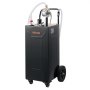 VEVOR 132.5L Fuel Gas Caddy, Carbon Steel, Portable Fuel Transfer Storage Tank with Manual Pump and 4 Wheels, Gasoline Diesel Can Container, for Cars, Lawn Mowers, ATVs, Boats, Motorcycles, Black