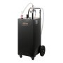 VEVOR 113.6L Fuel Gas Caddy, Carbon Steel, Portable Fuel Transfer Storage Tank with Manual Pump and 4 Wheels, Gasoline Diesel Can Container, for Cars, Lawn Mowers, ATVs, Boats, Motorcycles, Black