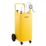 VEVOR Serbatoio Carburante Carrellato da 132,5 L Acciaio al Carbonio, Serbatoio Portatile con Pompa Manuale e 4 Ruote, per Benzina e Diesel, adatto per Auto, Tosaerba, ATV, Barche e Moto, Giallo