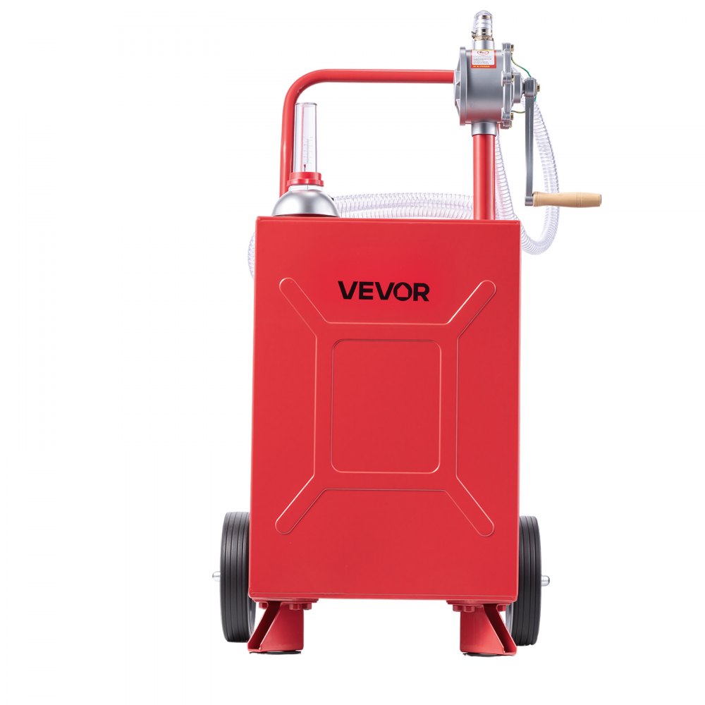 VEVOR Serbatoio Carburante Carrellato da 75,7 L Acciaio al Carbonio Rosso, Serbatoio per Carburante Portatile con Pompa Manuale e 2 Ruote, per Benzina e Diesel, per Auto, Tosaerba, ATV, Barche e Moto