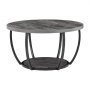 VEVOR Tavolino Laterale Rotondo Tavolino da Divano a Due Livelli con Struttura in Metallo e Spazio Aperto e Carico di 34,9 kg, Tavolo da Soggiorno Minimalista da 80,5 x 80,5 x 44 cm Grigio