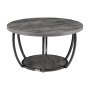 VEVOR Tavolino Laterale Rotondo Tavolino da Divano a Due Livelli con Struttura in Metallo e Spazio Aperto e Carico di 34,9 kg, Tavolo da Soggiorno Minimalista da 80,5 x 80,5 x 44 cm Grigio