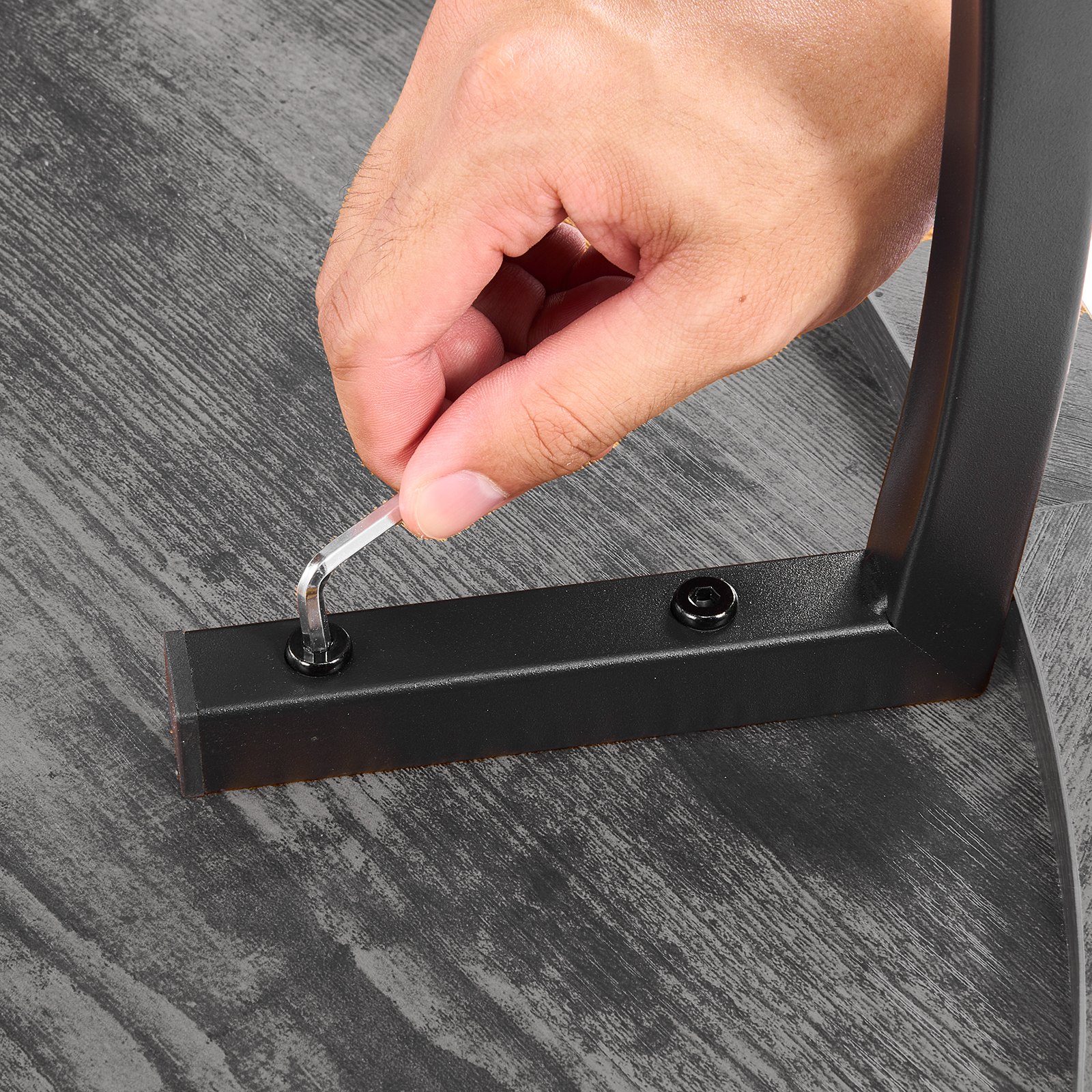 VEVOR Tavolino Laterale Rotondo Tavolino da Divano a Due Livelli con Struttura in Metallo e Spazio Aperto e Carico di 34,9 kg, Tavolo da Soggiorno Minimalista da 80,5 x 80,5 x 44 cm Grigio