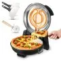 VEVOR Forno Elettrico per Pizza da 30,48 cm, Cuoci Pizza Elettrico per la Casa 1200 W con Pietra in Cordierite, Temperatura a 5 Modalità, Finestra di Visualizzazione, Riscalda Fino a 420 °C, Nero
