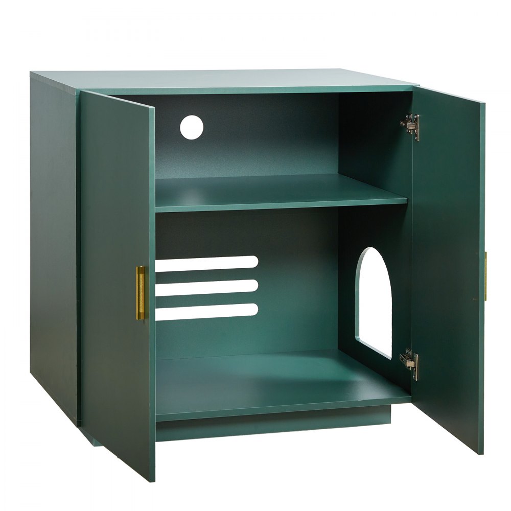 VEVOR Mobile Lettiera per Gatti, per Nascondere Lettiere da 800 mm, Bagno per Gatti in Legno per Interni con Fori di Ventilazione, Mobile per Cuccia a Doppia Anta, Tavolino Laterale