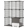 VEVOR Gabbia per Gatti a 3 Livelli 71,1 x 45,5 x 104,1 cm da Montare, Recinto Interno con Lettiera, con Struttura in Filo Metallico Rimovibile, Spazio per Riposo, Colore Nero, per 1-2 Animali Piccoli
