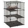 VEVOR Cat Cage 3-Tier 71.1 x 71.1 x 104.1 cm DIY Cat Playpen with Hammock, Indoor Enclosure Detachable Metal Wire Kennel Crate, Large Exercise Place Ideal for 1-2 Cats, Kittens & Small Animals, Black