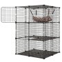 VEVOR Cat Cage 3-Tier 71.1 x 71.1 x 104.1 cm DIY Cat Playpen with Hammock, Indoor Enclosure Detachable Metal Wire Kennel Crate, Large Exercise Place Ideal for 1-2 Cats, Kittens & Small Animals, Black