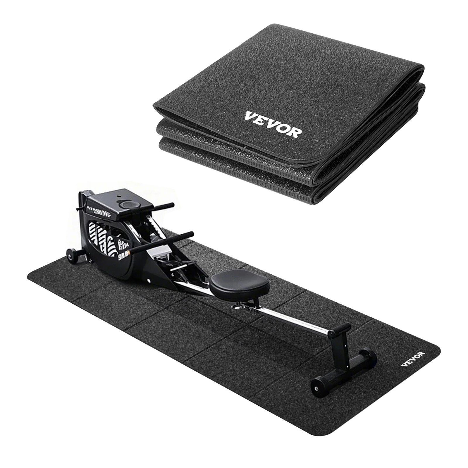 VEVOR Treadmill Mat for Carpeted Floors, Floor Protection Mat (61 x 173 cm) for Exercise Equipment, 6 mm Thick, Training Mat for Elliptical Trainers on Carpet and Hardwood Floors, High-Density PVC Floor Protection