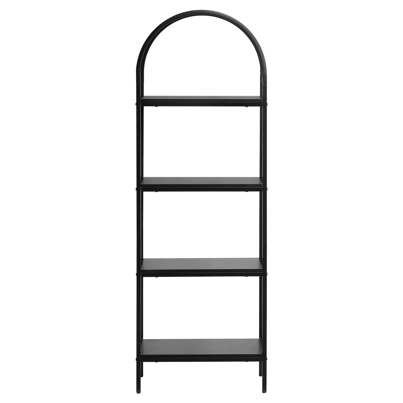 VEVOR Libreria in Metallo ad Arco Mobiletto Organizzatore da Casa Ufficio, Scaffale Portaoggetti Libri Riviste Forma ad Arco 4 Livelli, Scaffale con Ripiani Aperti, Scaffale Espositore Indipendente