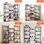 VEVOR Metal Bookshelf, 14-Tier Rectangular Industrial Bookshelf, Large Rustic Storage Shelf with Open Shelves, Freestanding Display Shelf, Storage Shelf, for Living Room
