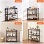 VEVOR Metal Bookshelf, 3-Tier Rectangular Industrial Bookshelf, Small Rustic Storage Shelf with Open Shelves, Freestanding Display Shelf, Storage Shelf, Bedroom