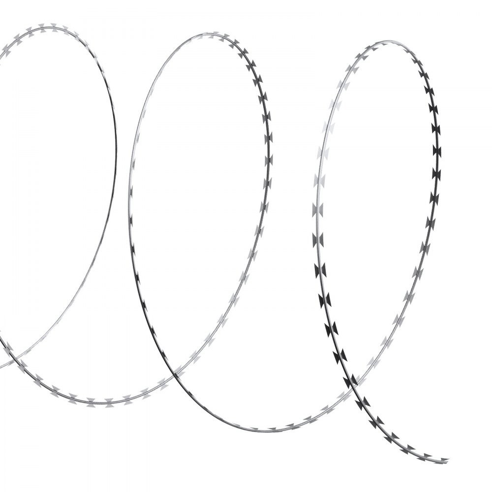 VEVOR Filo Spinato per Recinzione Rete Metallica 5 Rotoli x 15 m, Filo Spinato 5 Bobine di Filo per Recinzione Giardino Artigianato Filo Spirale, Filo Spinato Diametro 48cm Recinzione per il Pascolo