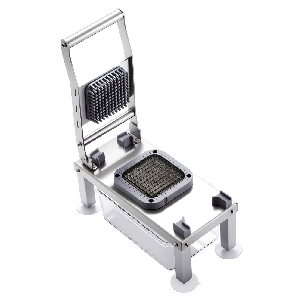 VEVOR Tritatutto per Verdure con 9 Lame in Acciaio Inox, Taglia Verdure Manuale con Contenitore, Spiralizzatore per Insalata, Utensili da Cucina e Articoli Essenzialito, Argento Brillante