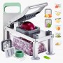 VEVOR Tritatutto per Verdure con 8 Lame in Acciaio Inox, Taglia Verdure Manuale con Contenitore, Grattugia per Formaggio, Cipolla, Patate, Insalata, Gadget da Cucina ed Elettrodomestici Essenziali