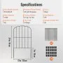 VEVOR 28x Decorative Garden Fence 61x33cm Arched Top Metal Fence Made of Carbon Steel Plug-in Fence 5.08cm Spike Spacing Dog Fence Mesh Fence Bed Fence Metal Fence Elements incl. Mounting Material