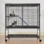VEVOR 39" Rolling Iron Ferret Cage, Large 2-Story Cage, Small Animal Cage with Ramps and Tray, Easy to Assemble for House Rats, Hamsters, Guinea Pigs, Chinchillas
