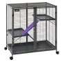 VEVOR Gabbia per Piccoli Animali in Metallo 96 cm a 3 Livelli con Ruote, Box Alto con Spaziatura tra i Fili di 13,97 mm, con Rampe Piattaforma Vassoio e Porte per Furetti Cincillà Porcellini d'India