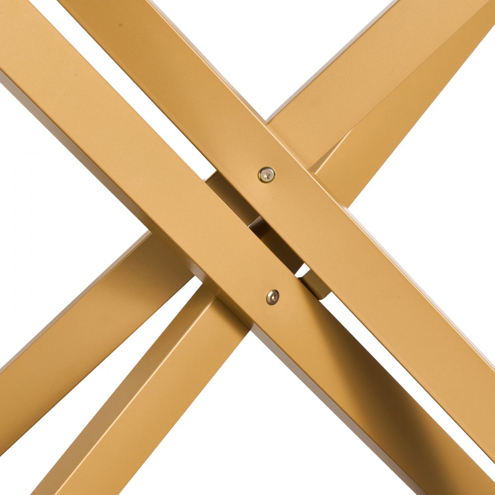 VEVOR Tavolo Consolle in Vetro 114,3 x 45,7 x 76,2 cm Moderno Tavolino Rettangolare con Piano in Vetro Temperato e Gambe Incrociate in Ferro, Piedini Antiscivolo Regolabili per Soggiorno, Ingresso