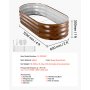 VEVOR Fioriera Rialzata Zincata 2 pezzi 1200x600x300 mm Set di Fioriere Ovali in Metallo per Esterno, Aiuola Rialzata Senza Fondo in Metallo per Coltivazione Fiori Verdure Orto Colore Legno