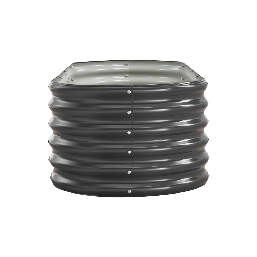 VEVOR Fioriera Rialzata da Giardino Esterno 2000 x 600 x 420 mm, Fioriera Ovale da Esterno, Design a Fondo Aperto, Grande Aiuola Rialzata per la Coltivazione di verdure, Piante Grasse, Grigio Scuro