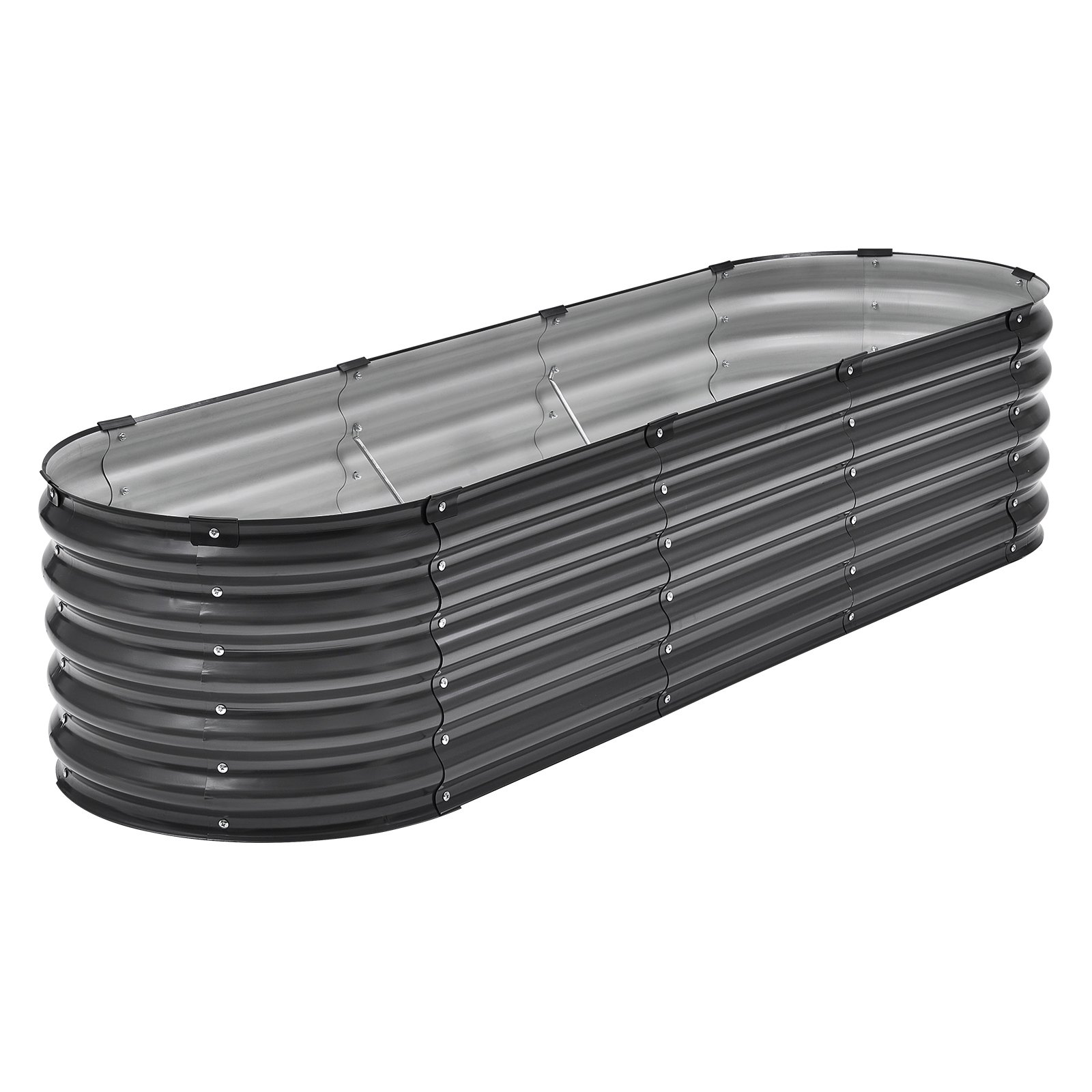 VEVOR Metal Raised Bed, 1190x595x420mm, Galvanized Outdoor Planter, Open Bottom, Planting Bed, Flower Bed for Growing Vegetables, Flowers, Herbs and Succulents, Dark Grey