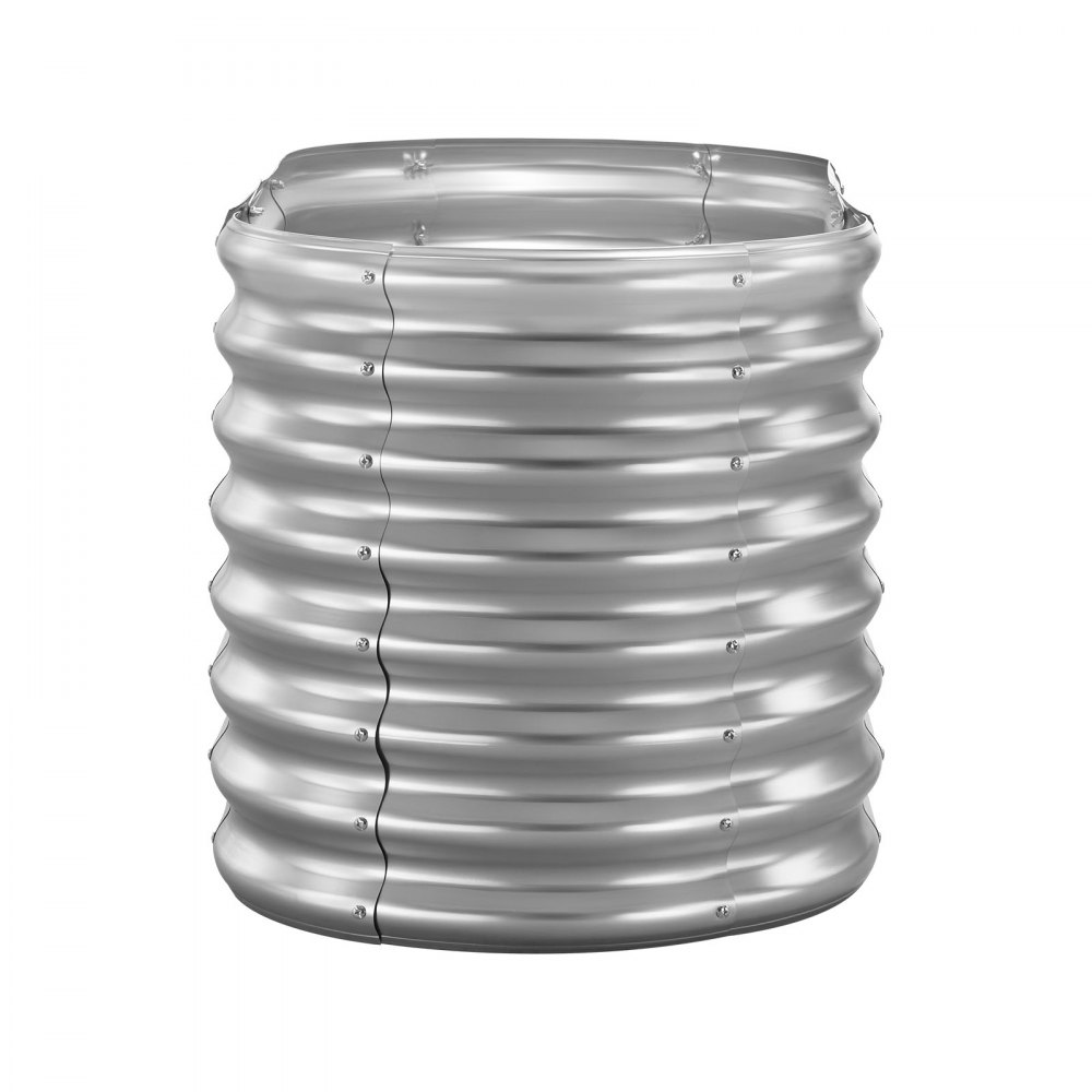 VEVOR Aiuola Rialzata in Metallo per Giardino Balcone da 1200 x 600 x 600 mm, Design a Fondo Aperto, Grande Aiuola Rialzata per la Coltivazione di Ortaggi, Fiori e Piante Grasse, Argento