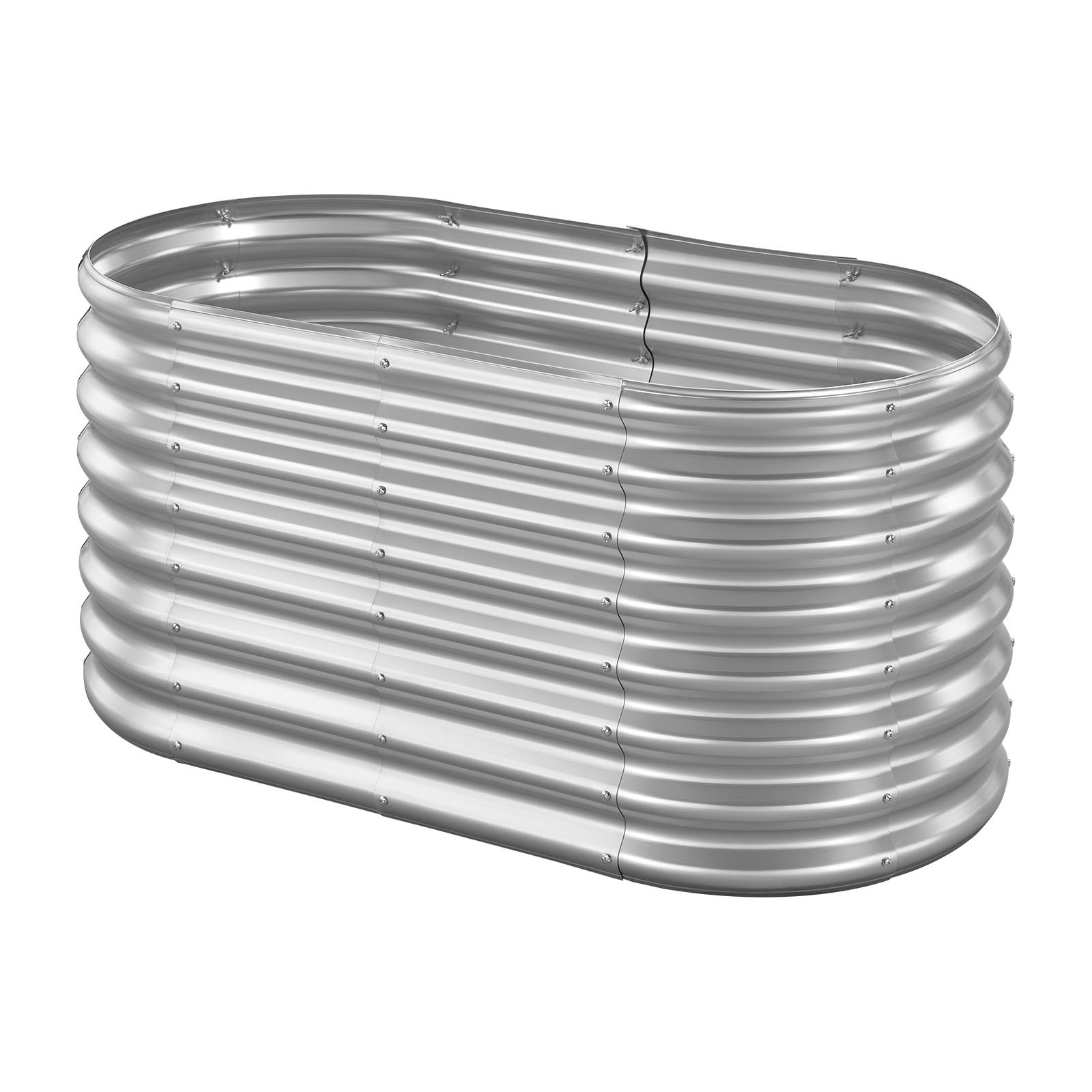 VEVOR Aiuola Rialzata in Metallo per Giardino Balcone da 1200 x 600 x 600 mm, Design a Fondo Aperto, Grande Aiuola Rialzata per la Coltivazione di Ortaggi, Fiori e Piante Grasse, Argento