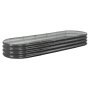 VEVOR Metal Raised Garden Bed, 2.4 x 0.6 x 0.3 m Oval Outdoor Galvanized Planter Garden Box, Open Bottom Design, Large Planter Raised Bed for Growing Vegetables, Flowers, Herbs, Succulents, Dark Gray