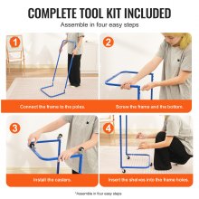 VEVOR Stendino per Pittura, 25 Ripiani Rimovibili, Stendino per Opere d'Arte con Ruote Bloccabili 432 x 330 x 1000 mm Stendino per Pittura in Acciaio al Carbonio per Opere d'Arte in Aula, Blu + Bianco