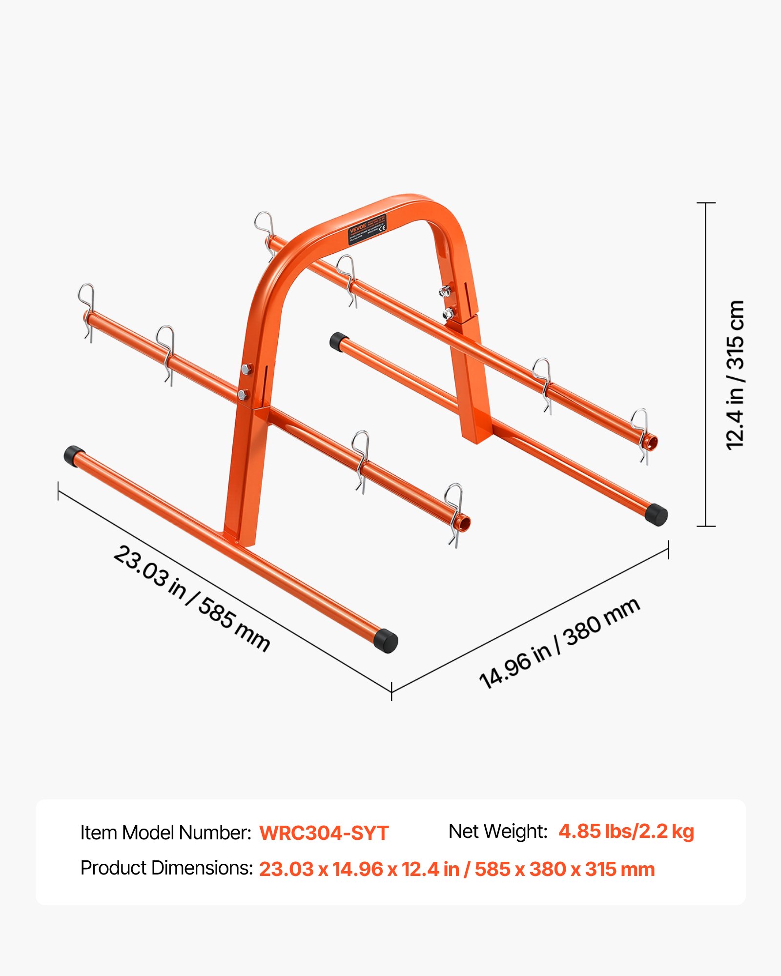 VEVOR Supporto per Bobine di Filo, Contenere a Mano, per Erogatore di Filo di Acciaio Resistente 8 Bobine, Design Facile da Sollevare per Uso Elettrico, Industriale e al Dettaglio 380 x 315 mm