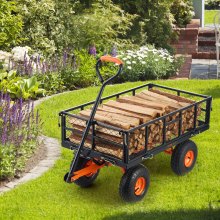 VEVOR Carrello Metallo con Cassone Ribaltabile Giardino Vagoni Carico 181,4 kg