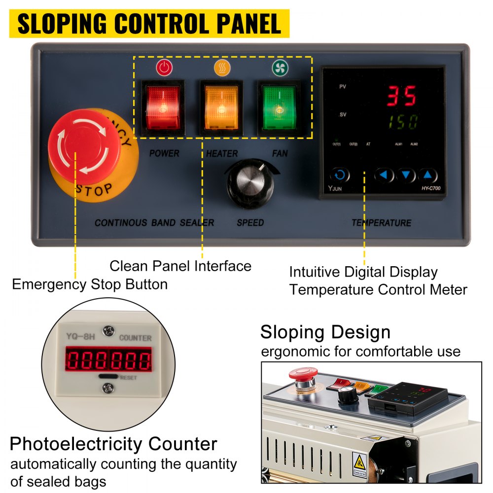 Vevor Macchina Sigillatrice Automatica Orizzontale Fr770a Sigillatrice Plastica