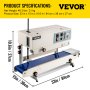 VEVOR Sigillatrice Orizzontale Macchina per Sigillatrice di Sigillatura 750 W
