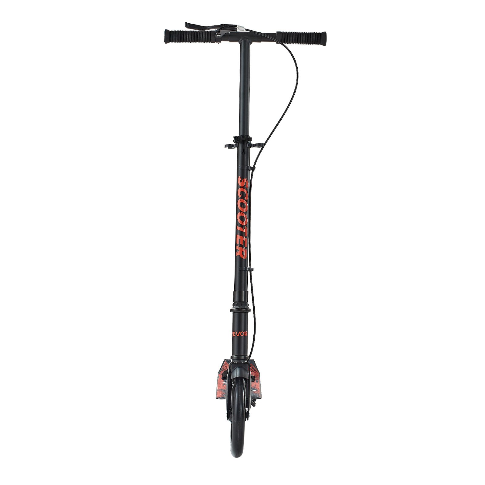 VEVOR Monopattino con 2 Ruote per Bambini da 8 Anni, Monopattino Pieghevole per Movimento della Città Carico max. 100kg 3 Altezze 860/930/1000 mm, Pedana Antiscivolo e Freno a Leva, Nero