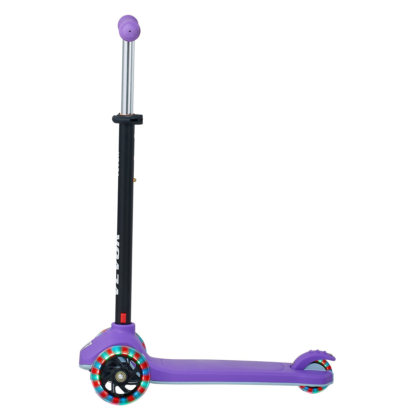 VEVOR Monopattino con 3 Ruote per Bambini da 3 Anni, Manubrio Altezza Regolabile, Monopattino Carico max. 75kg, Ruote Luminose Diametro da φ120 mm, Pedana Antiscivolo, Viola