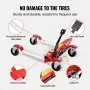 VEVOR Wheel Trolley Tire Jack, Max. Load Capacity 680 kg Car Trolley, Jack with 360° Rotating Wheels, Heavy-Duty Vehicle Positioning Hydraulic Trolley Jack, for Car Repair