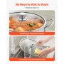 VEVOR Pentola in Acciaio Inox da 15,1 Litri, Casseruola in Acciaio Inox Ø 320x240 mm con Coperchio in Vetro per Cottura da Cucina Brodo, Pasta, Zuppa, Catering Ristorante, Piani Cottura a Gas