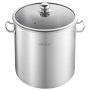 VEVOR Pentola in Acciaio Inox da 19,9 Litri, Casseruola in Acciaio Inox con Coperchio in Vetro per Cottura da Cucina Brodo, Pasta, Zuppa, Catering Ristorante Cucina Commerciale, Senza PFOA PFAS