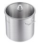 VEVOR Pentola in Acciaio Inox da 19,9 Litri, Casseruola in Acciaio Inox con Coperchio in Vetro per Cottura da Cucina Brodo, Pasta, Zuppa, Catering Ristorante Cucina Commerciale, Senza PFOA PFAS