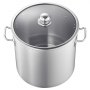 VEVOR Pentola in Acciaio Inox da 19,9 Litri, Casseruola in Acciaio Inox con Coperchio in Vetro per Cottura da Cucina Brodo, Pasta, Zuppa, Catering Ristorante Cucina Commerciale, Senza PFOA PFAS