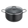 VEVOR Pentola per Zuppa Coperchio in Vetro Trasparente, Pentola per Zuppa da 5,7 Litri in Lega di Alluminio con Rivestimento Antiaderente senza PFOA PFAS Compatibile Fornelli a Gas per Piatti Stufati