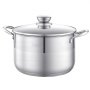 VEVOR Pentola in Acciaio Inox da 7,6 Litri, Casseruola in Acciaio Inox Ø 240x140 mm con Coperchio in Vetro per Cottura da Cucina, Pentola di Brodo, Pasta, Zuppa, Catering Ristorante, Senza PFOA PFAS
