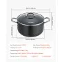 VEVOR Pentola per Zuppa Coperchio in Vetro, Pentola per Zuppa da 7,6 Litri in Lega di Alluminio con Rivestimento Antiaderente senza PFOA PFAS Compatibile con Fornelli a Gas, Zuppa Piatti Stufati